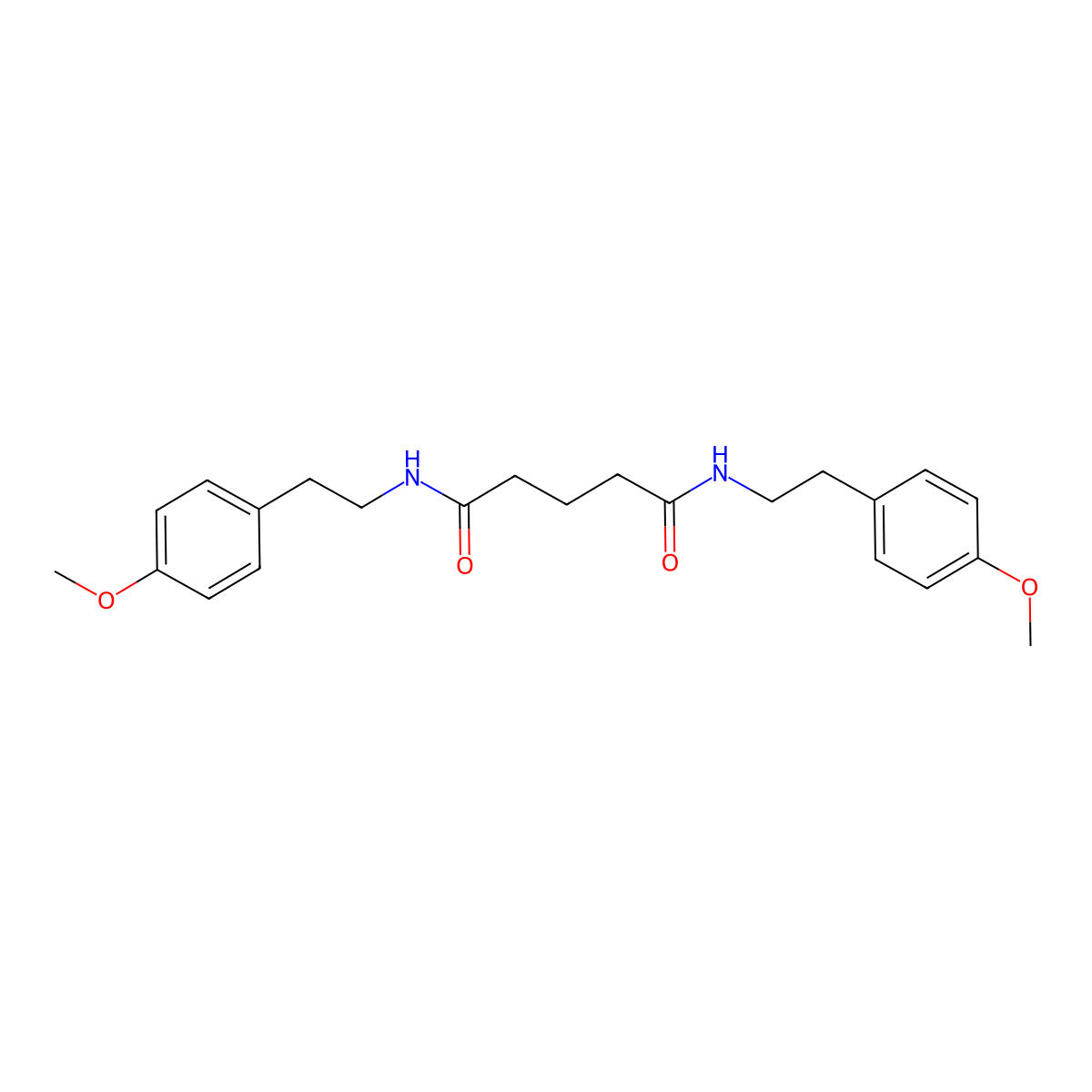 N,N'-bis[2-(4-methoxyphenyl)ethyl]pentanediamide molecular structure, CAS 548787-84-4