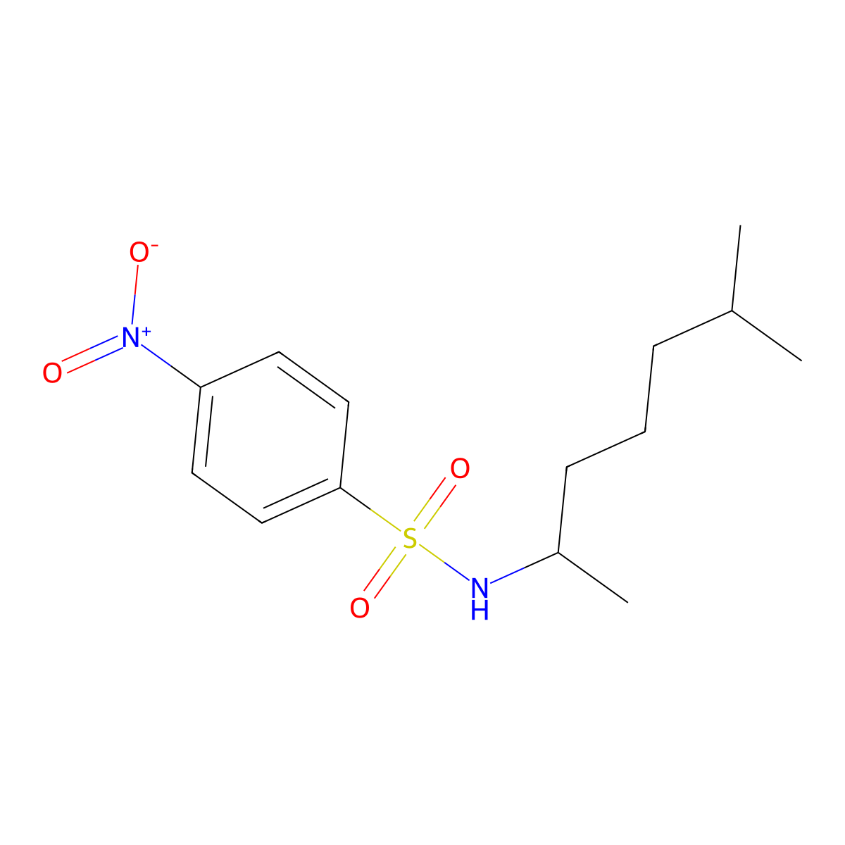 N-(6-methylheptan-2-yl)-4-nitrobenzenesulfonamide molecular structure, CAS 548789-37-3