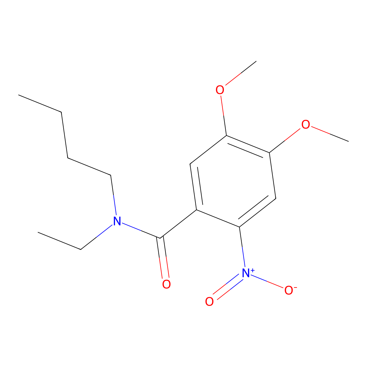 N-butyl-N-ethyl-4,5-dimethoxy-2-nitrobenzamide molecular structure, CAS 548789-42-0