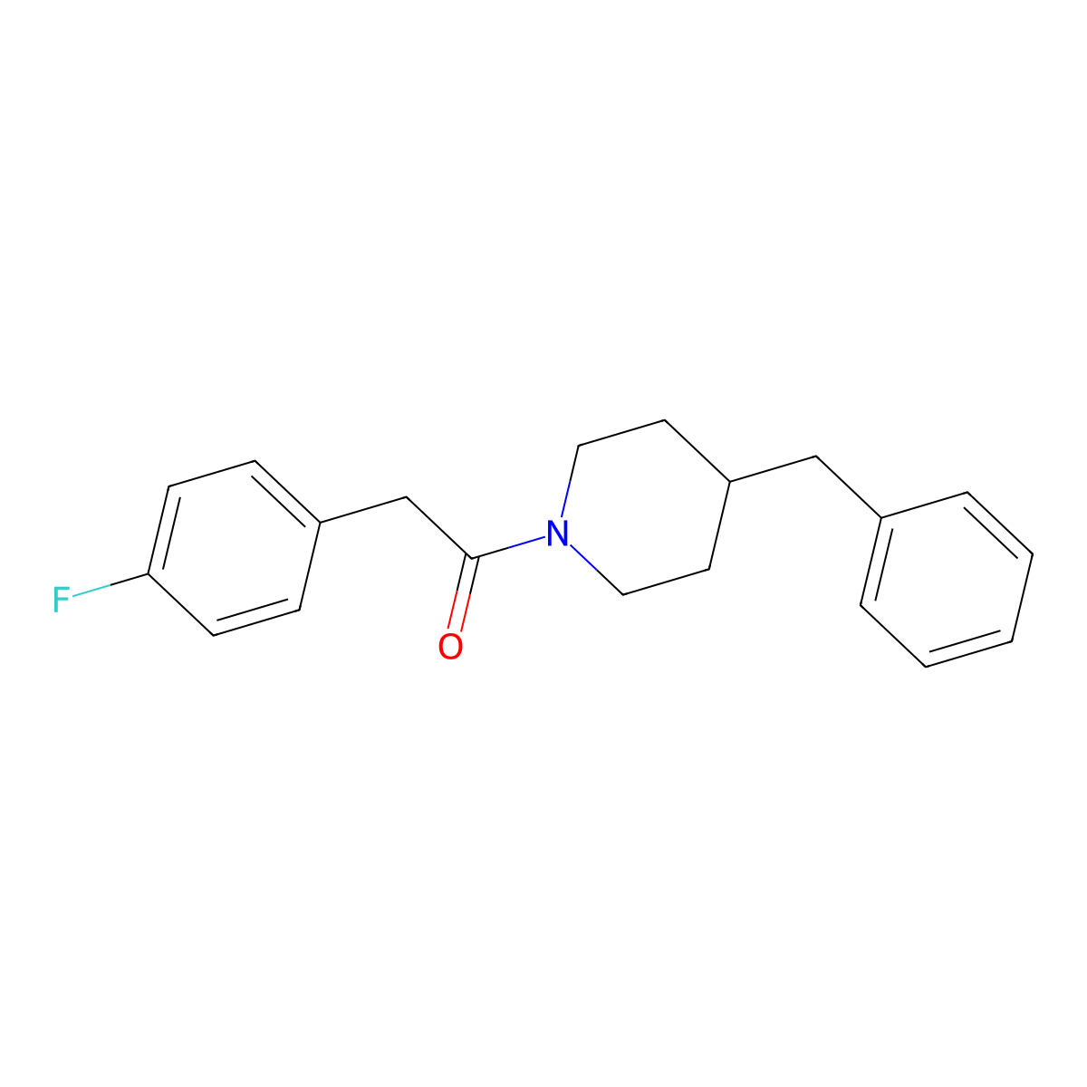 2-(4-Fluorophenyl)-1-[4-(phenylmethyl)-1-piperidinyl]ethanone molecular structure, CAS 548789-53-3
