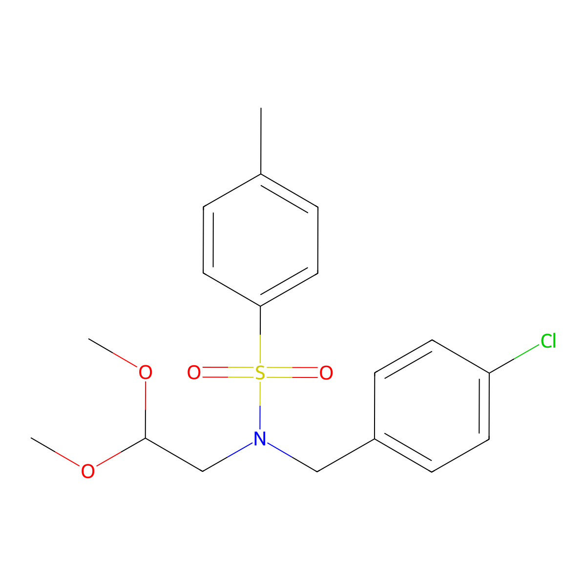 N-(4-Chlorobenzyl)-N-(2,2-dimethoxyethyl)-4-methylbenzenesulfonamide molecular structure, CAS 54879-43-5