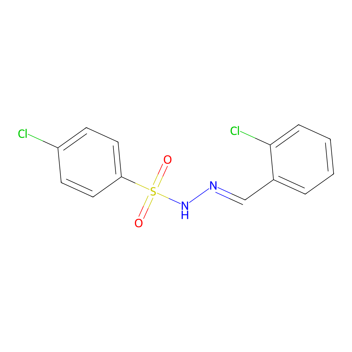 4-chloro-N'-[(E)-(2-chlorophenyl)methylidene]benzenesulfonohydrazide molecular structure, CAS 548790-18-7