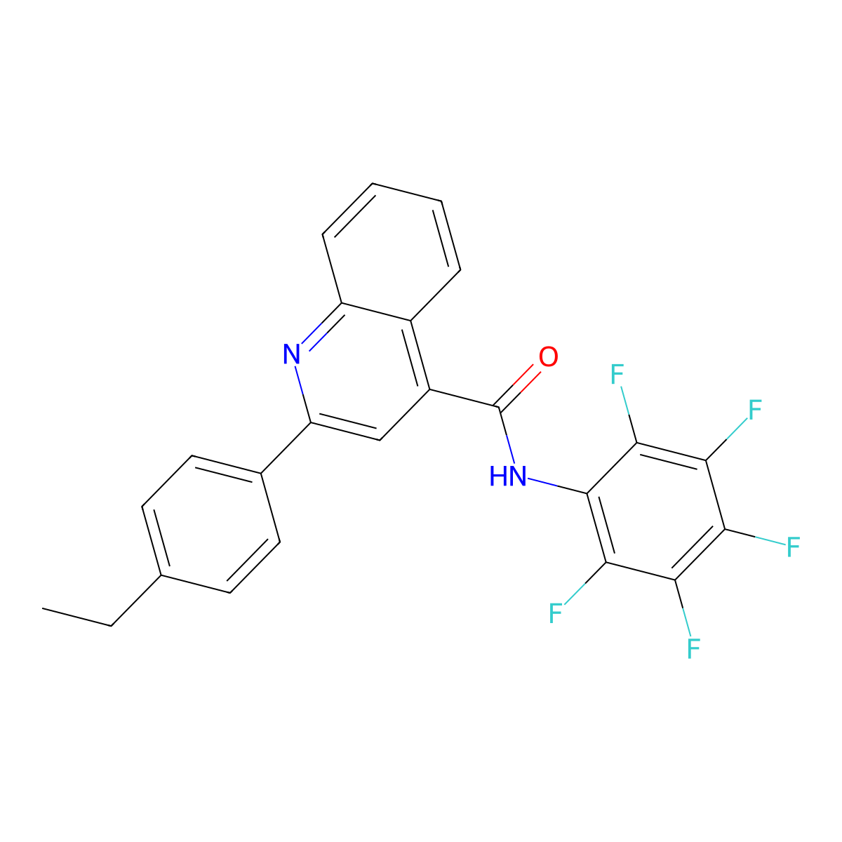 2-(4-ethylphenyl)-N-(2,3,4,5,6-pentafluorophenyl)quinoline-4-carboxamide molecular structure, CAS 548790-90-5