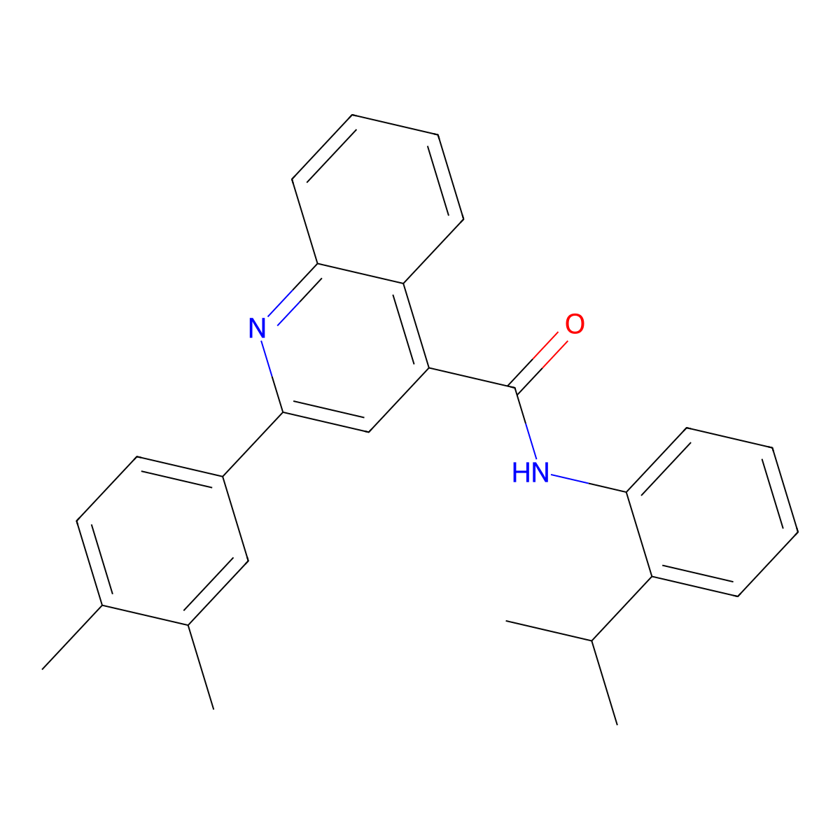 2-(3,4-dimethylphenyl)-N-(2-isopropylphenyl)-4-quinolinecarboxamide molecular structure, CAS 548790-99-4