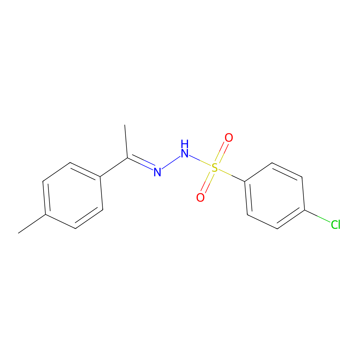 4-chloro-N'-[(1E)-1-(4-methylphenyl)ethylidene]benzenesulfonohydrazide molecular structure, CAS 548791-54-4