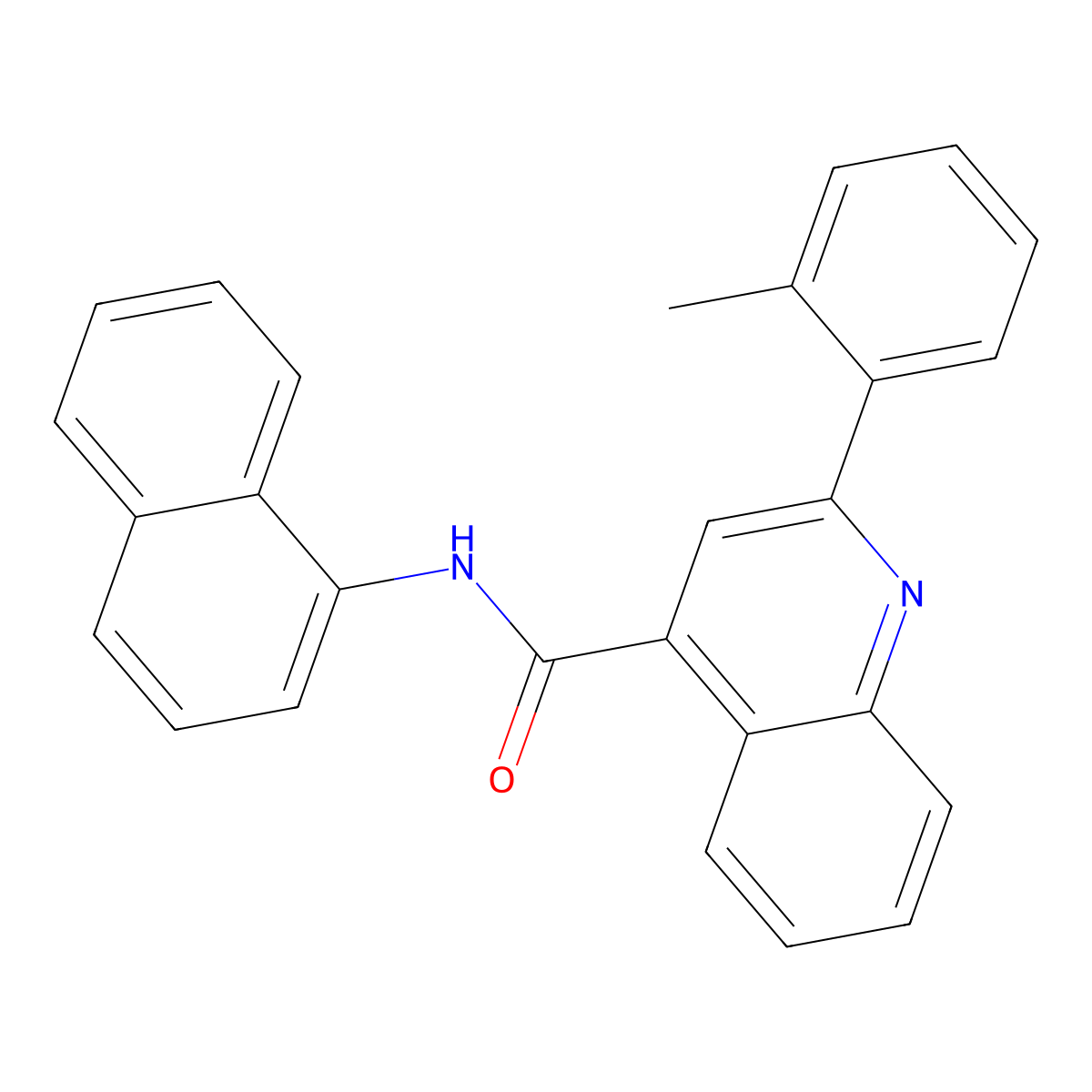 2-(2-methylphenyl)-N-naphthalen-1-ylquinoline-4-carboxamide molecular structure, CAS 548791-58-8