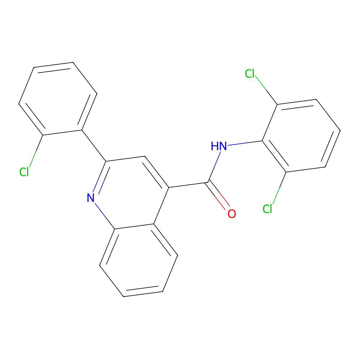 2-(2-chlorophenyl)-N-(2,6-dichlorophenyl)quinoline-4-carboxamide molecular structure, CAS 548791-65-7