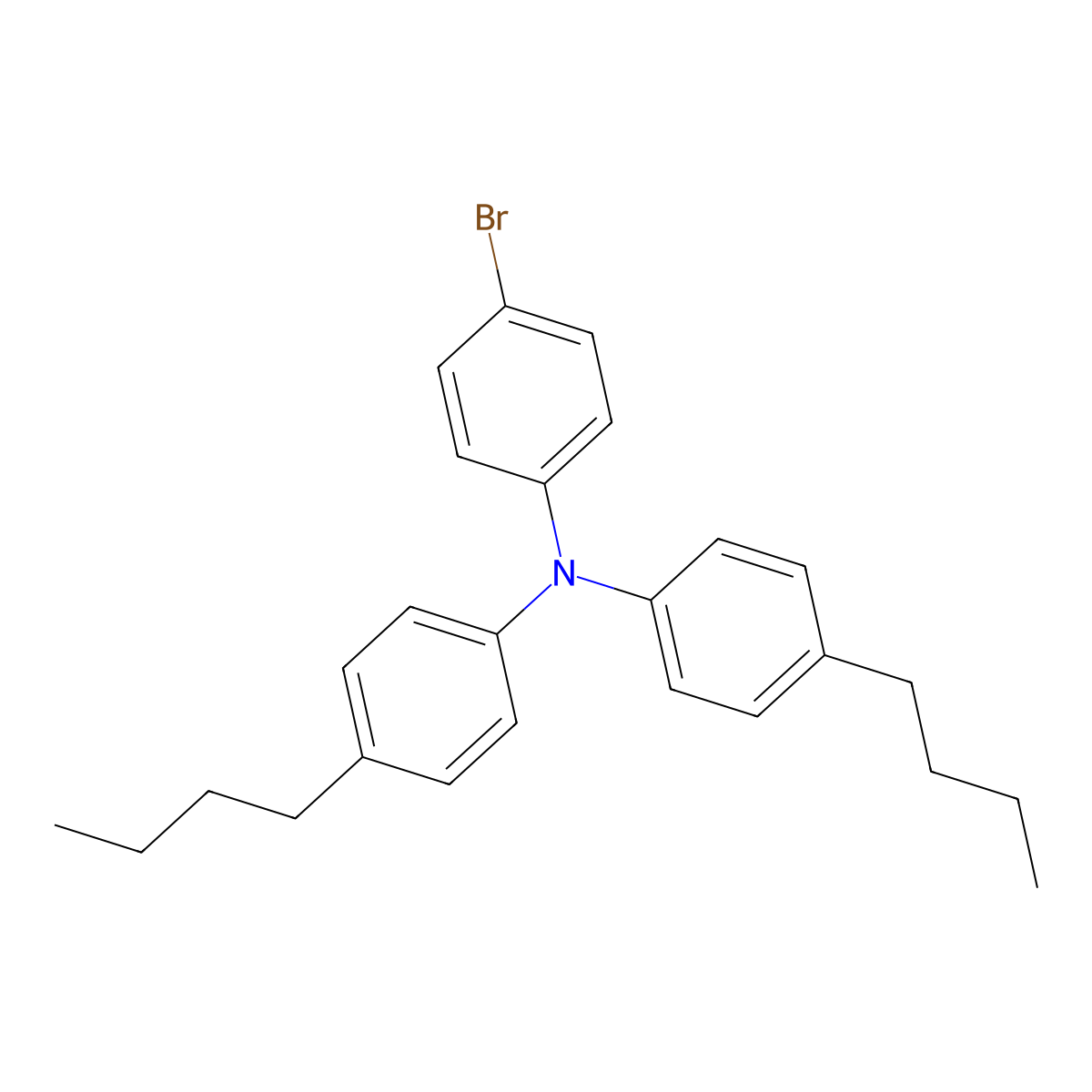 4-Bromo-N,N-bis(4-butylphenyl)aniline molecular structure, CAS 548792-42-3