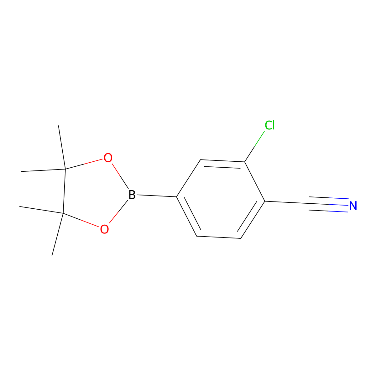 2-Chloro-4-(tetramethyl-1,3,2-dioxaborolan-2-yl)benzonitrile molecular structure, CAS 548797-51-9