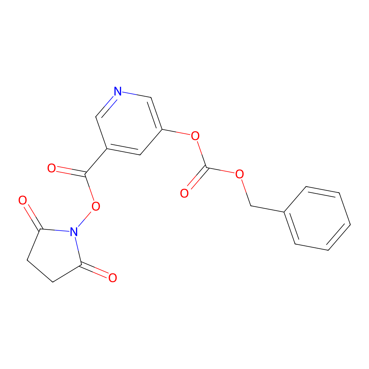 (2,5-Dioxopyrrolidin-1-yl) 5-phenylmethoxycarbonyloxypyridine-3-carboxylate molecular structure, CAS 5488-97-1