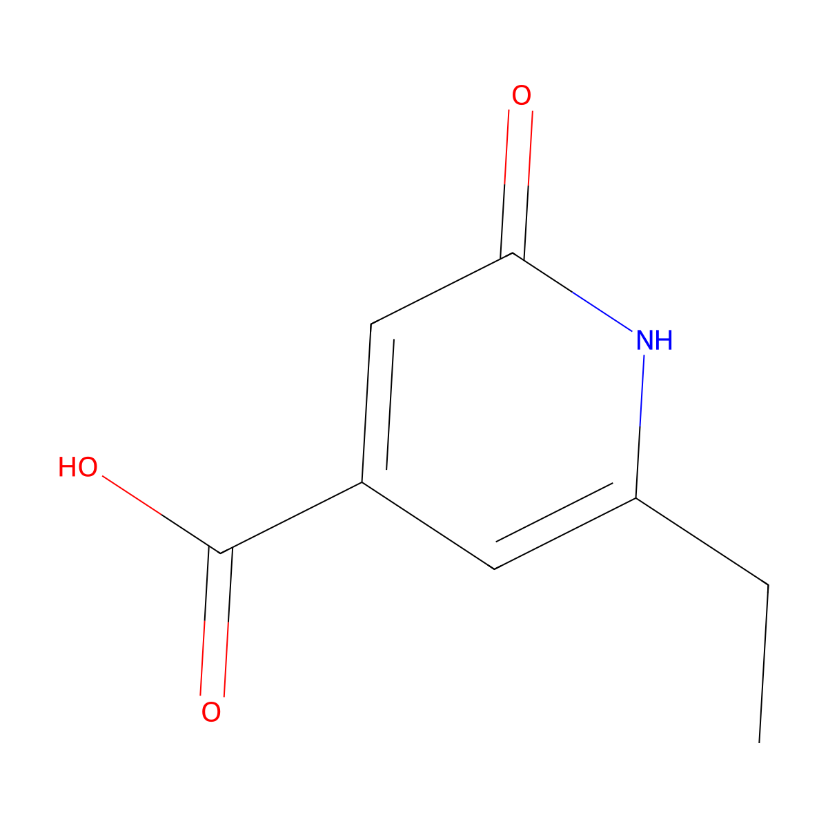 6-Ethyl-2-oxo-1,2-dihydropyridine-4-carboxylic acid molecular structure, CAS 54881-17-3