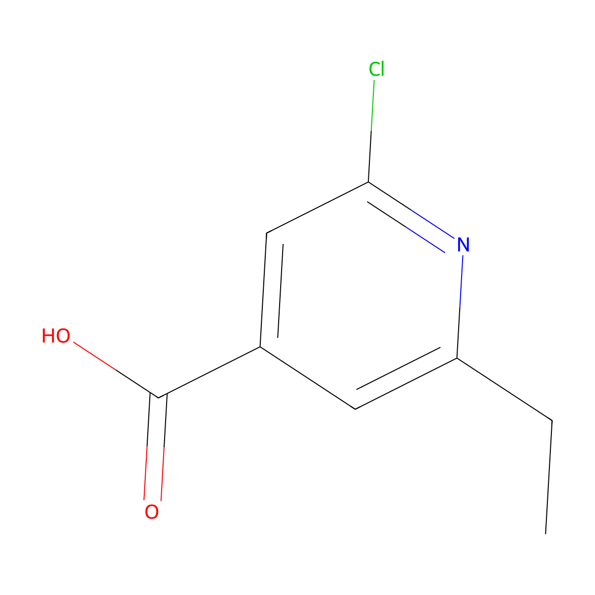 2-Chloro-6-ethylpyridine-4-carboxylic acid molecular structure, CAS 54881-18-4