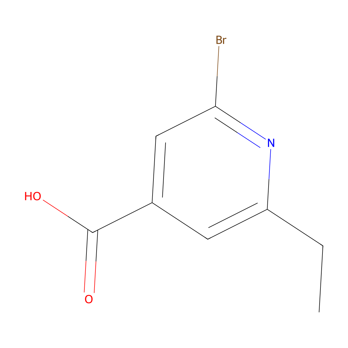 2-Bromo-6-ethylpyridine-4-carboxylic acid molecular structure, CAS 54881-22-0