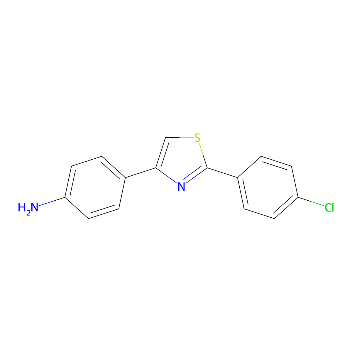 4-[2-(4-Chlorophenyl)-1,3-thiazol-4-yl]aniline molecular structure, CAS 54883-32-8