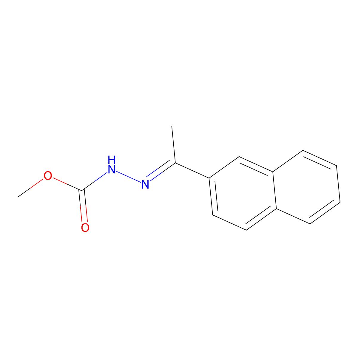 Hydrazinecarboxylic acid, (1-(2-naphthalenyl)ethylidene)-, methyl ester molecular structure, CAS 54886-82-7