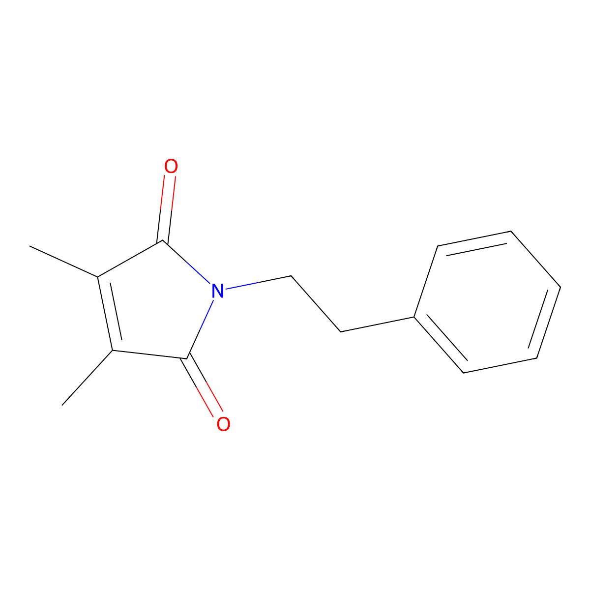 3,4-dimethyl-1-(2-phenylethyl)-1H-pyrrole-2,5-dione molecular structure, CAS 54887-38-6
