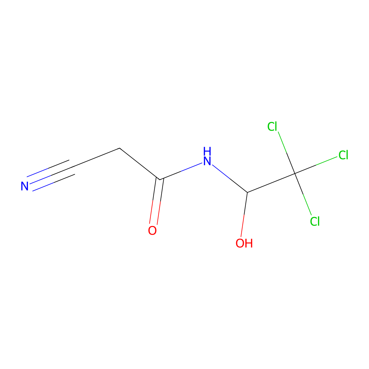 2-Cyano-N-(2,2,2-trichloro-1-hydroxy-ethyl)-acetamide molecular structure, CAS 54888-09-4