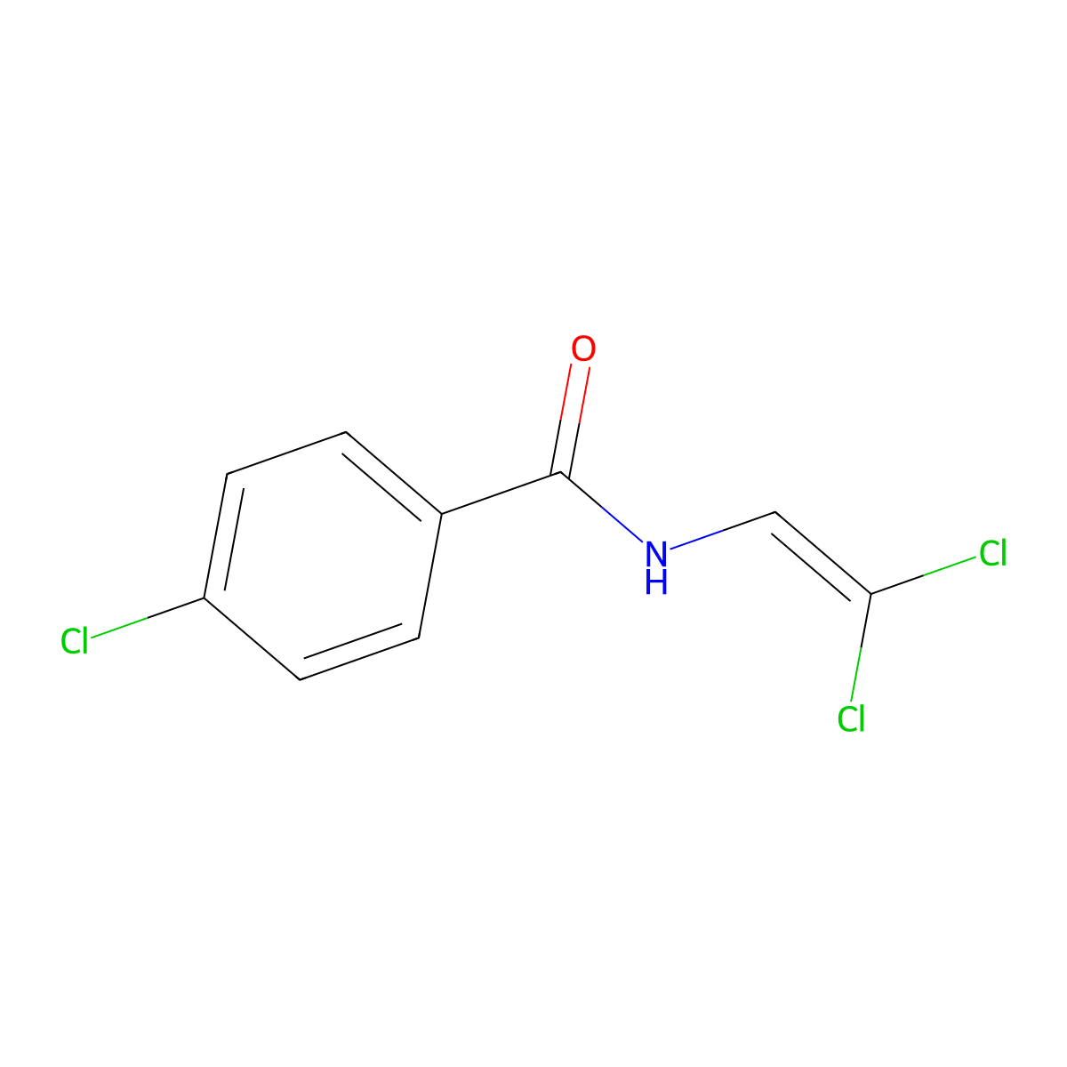 4-Chloro-N-(2,2-dichloro-vinyl)-benzamide molecular structure, CAS 54888-31-2