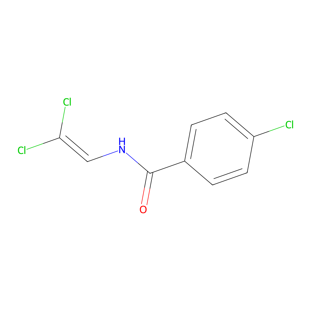 4-Chloro-N-(2,2-dichloro-vinyl)-benzamide molecular structure, CAS 54888-31-2