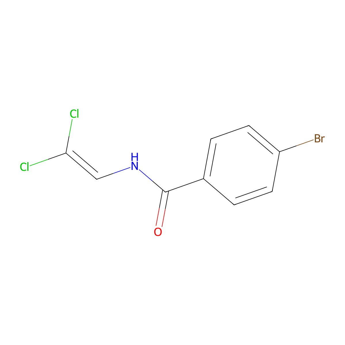 4-bromo-N-(2,2-dichloroethenyl)benzamide molecular structure, CAS 54888-32-3