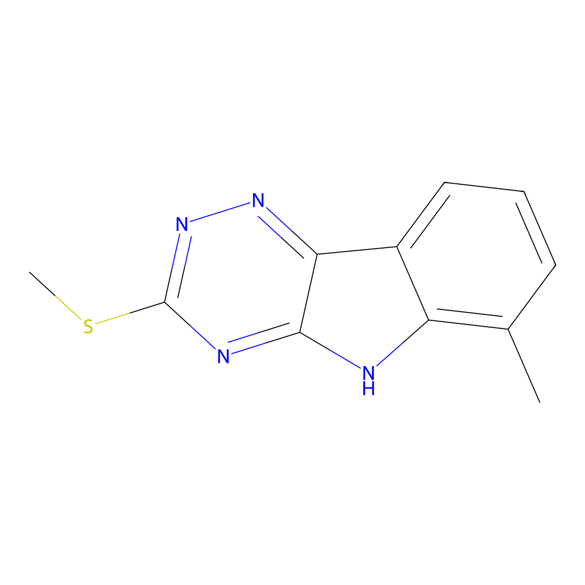 6-methyl-3-(methylsulfanyl)-5H-[1,2,4]triazino[5,6-b]indole molecular structure, CAS 5489-16-7