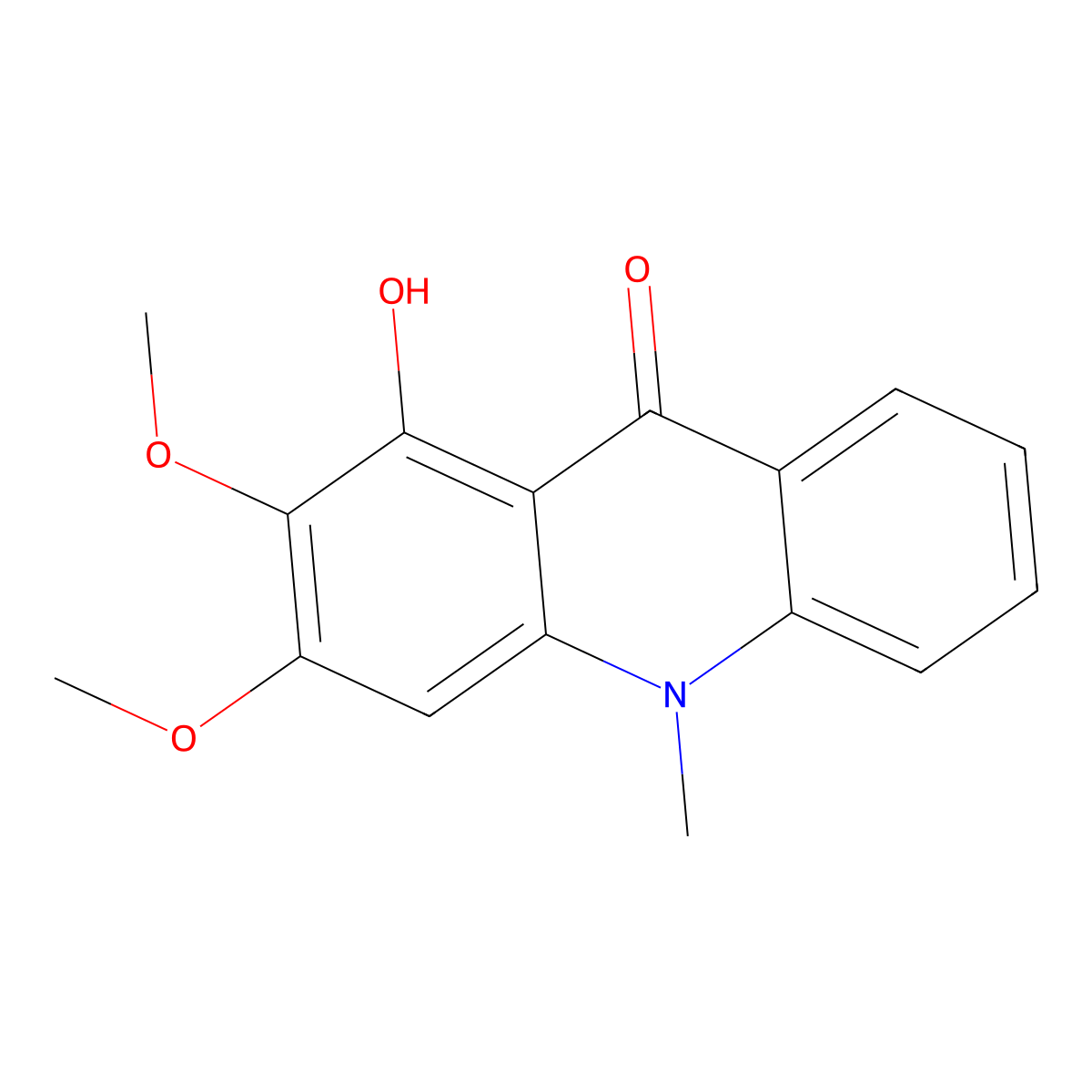 Arborinine molecular structure, CAS 5489-57-6