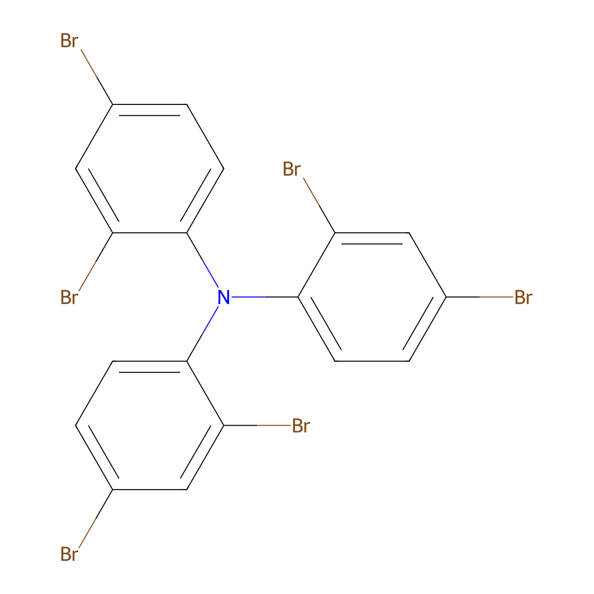 Benzenamine, 2,4-dibromo-N,N-bis(2,4-dibromophenyl)- molecular structure, CAS 5489-72-5