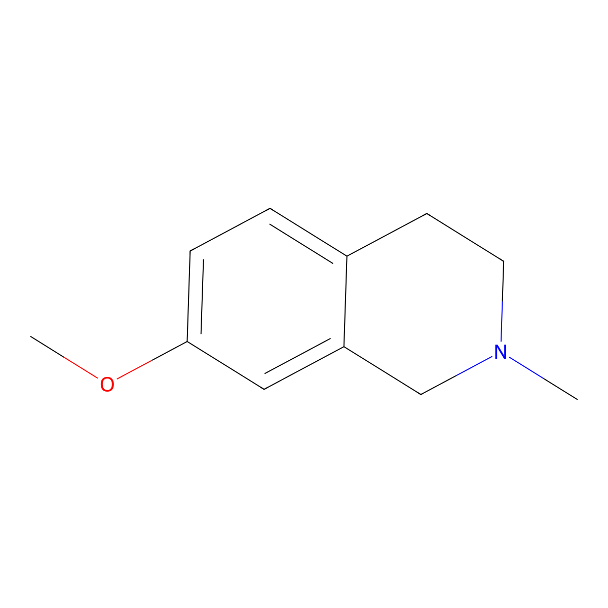 7-Methoxy-2-methyl-1,2,3,4-tetrahydroisoquinoline molecular structure, CAS 54893-23-1