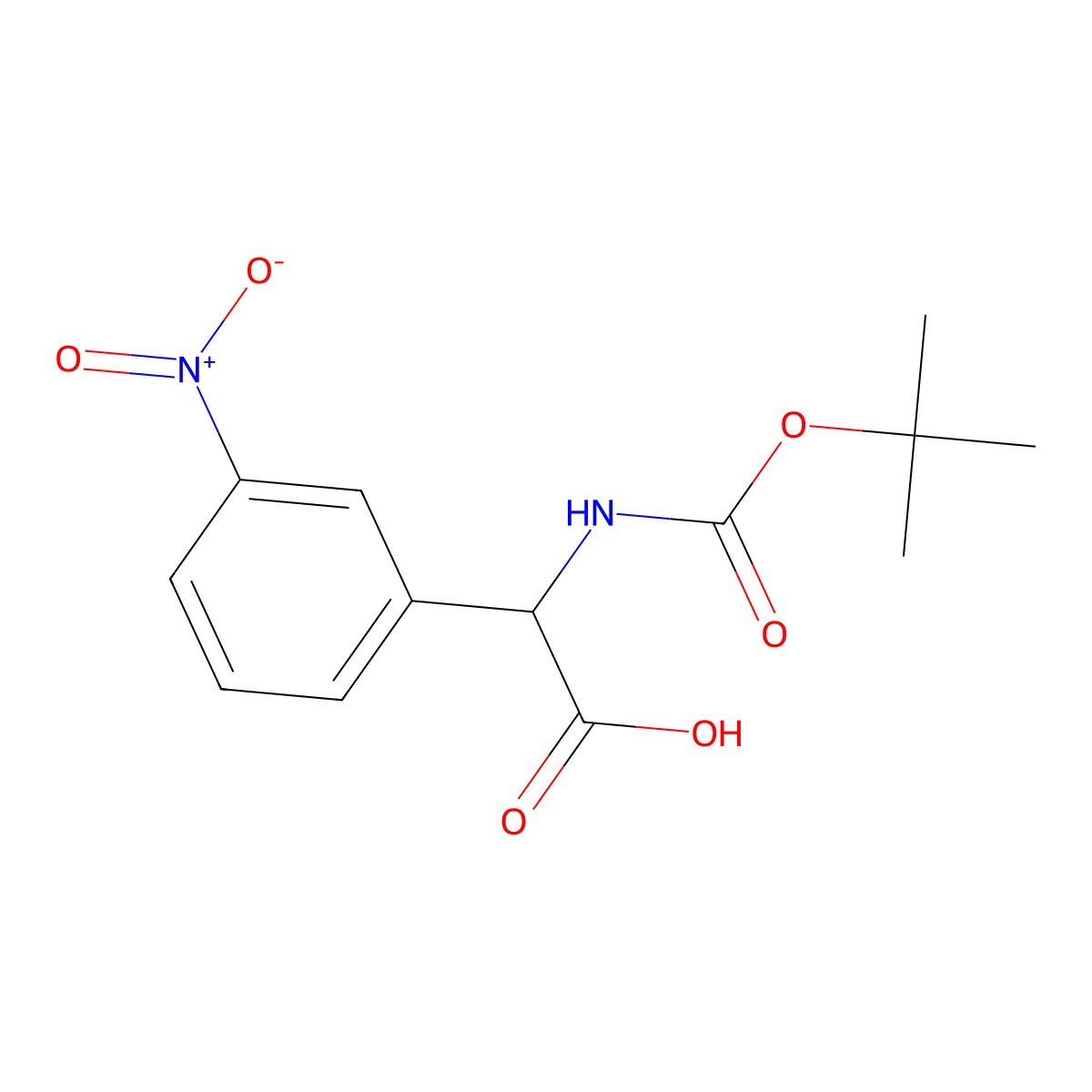 2-{[(Tert-butoxy)carbonyl]amino}-2-(3-nitrophenyl)acetic acid molecular structure, CAS 54895-27-1