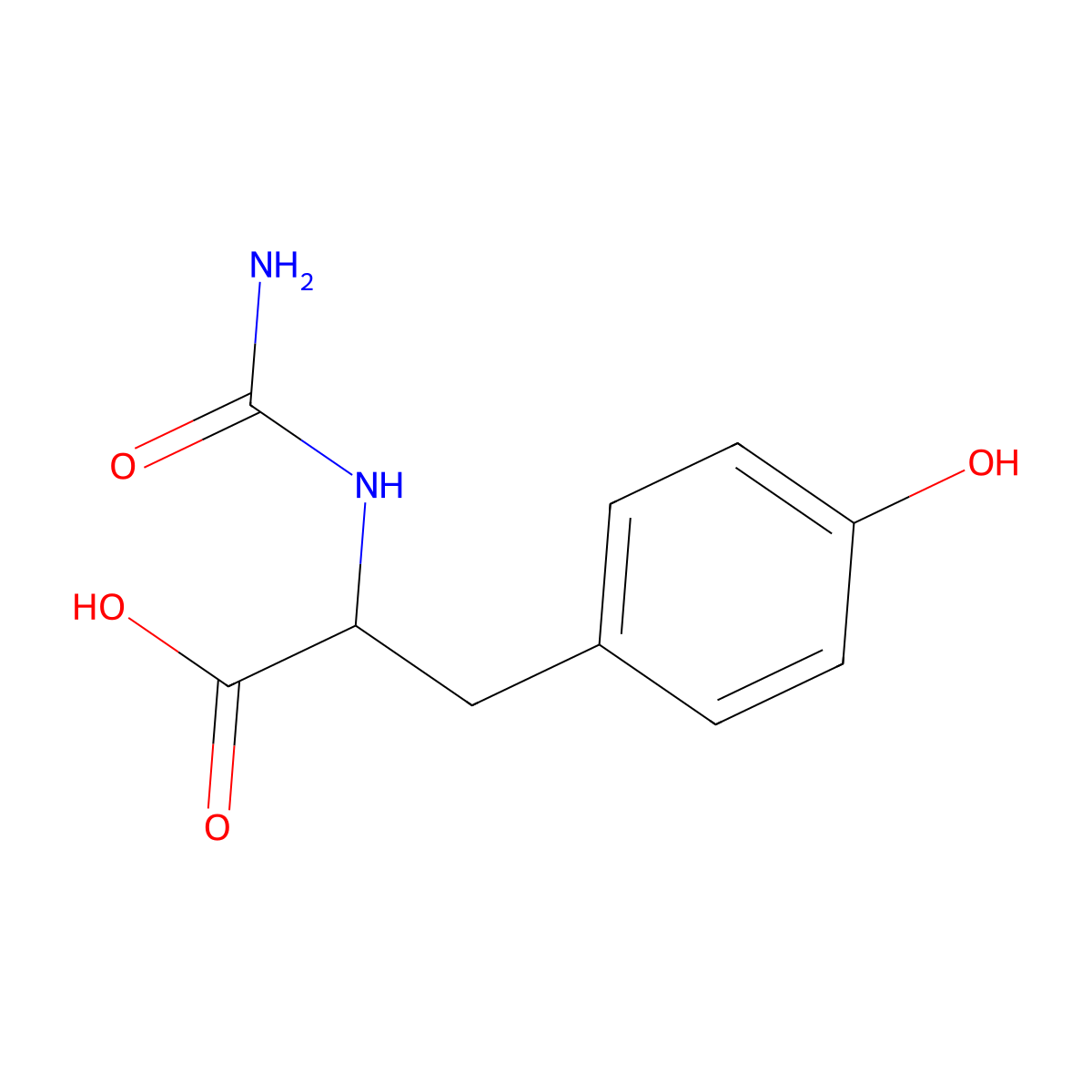 DL-Tyrosine, N-(aminocarbonyl)- molecular structure, CAS 54896-65-0