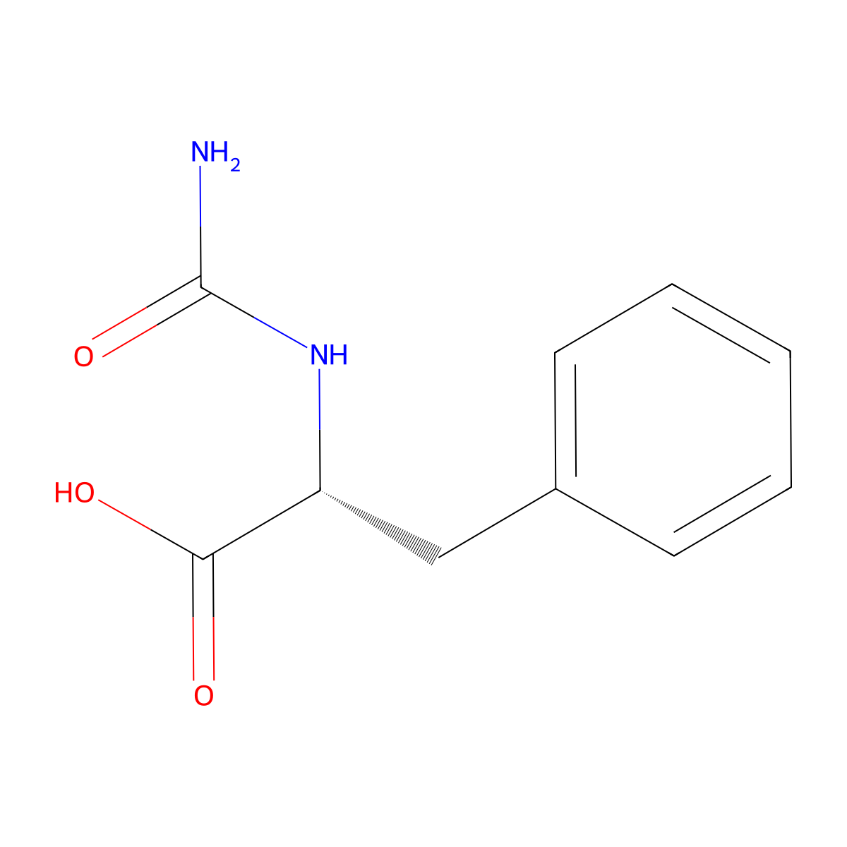 (2R)-2-(carbamoylamino)-3-phenylpropanoic acid molecular structure, CAS 54896-72-9