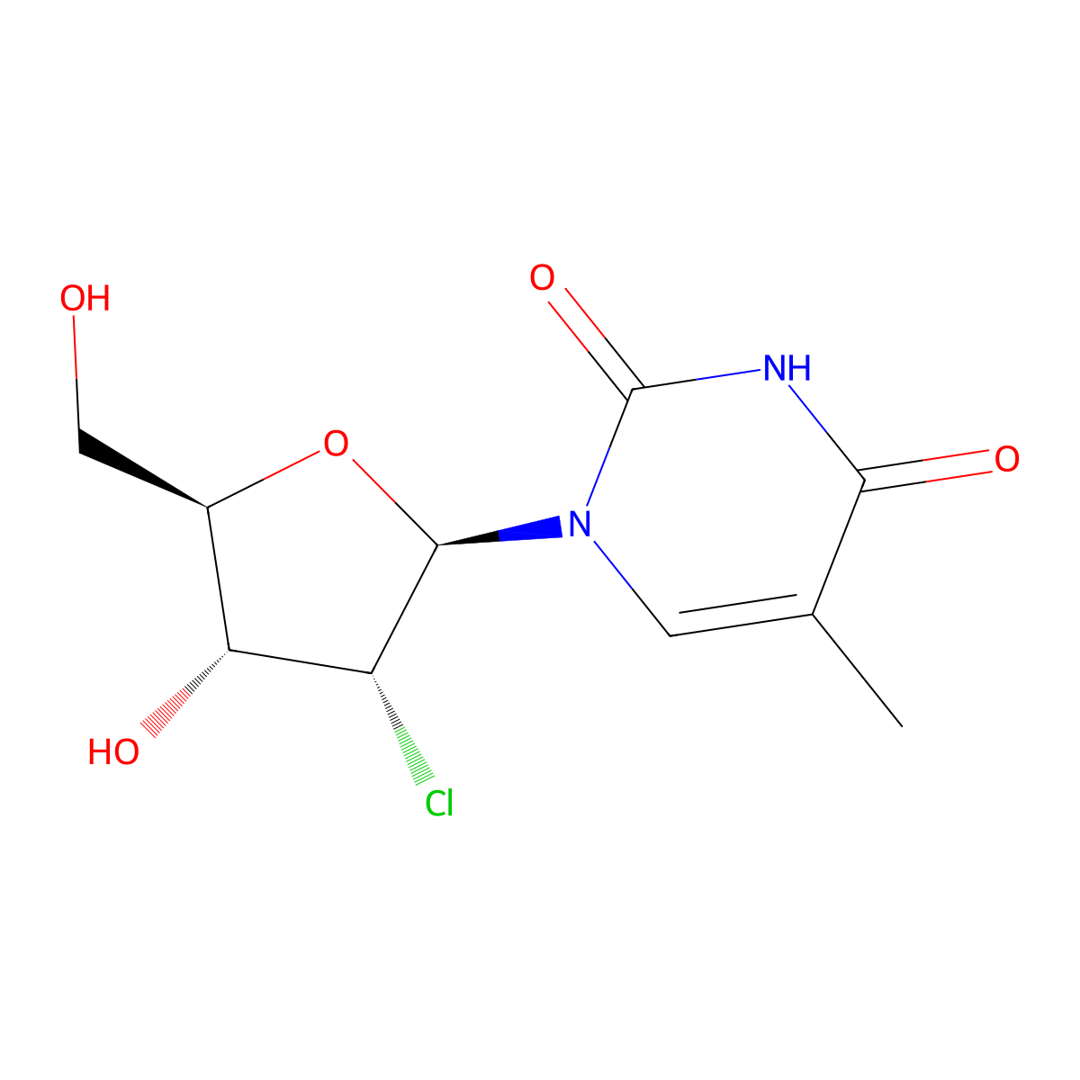 2'-Chlorothymidine molecular structure, CAS 54898-34-9