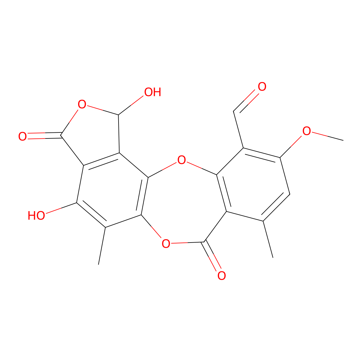 Stictic Acid molecular structure, CAS 549-06-4