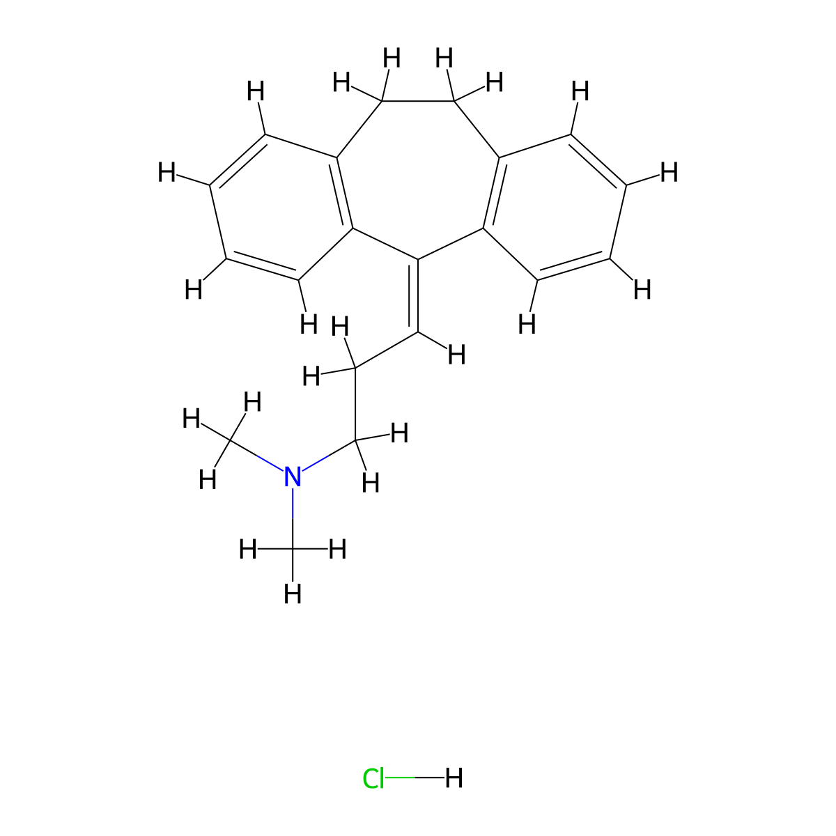 Amitriptyline Hydrochloride molecular structure, CAS 549-18-8