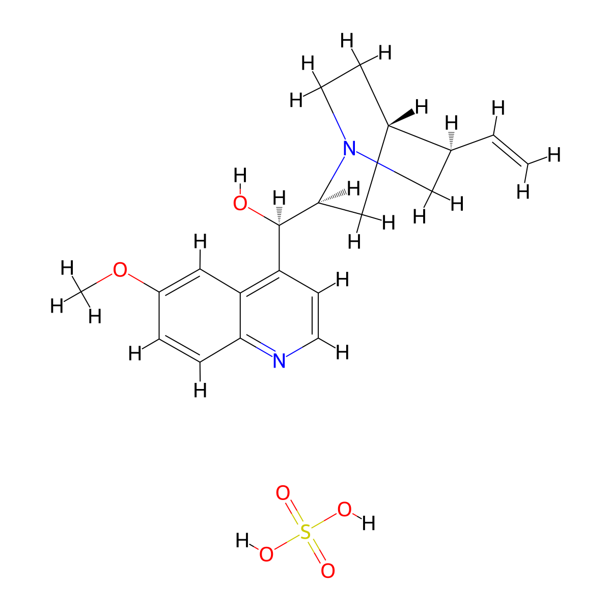 Quinine Bisulfate molecular structure, CAS 549-56-4