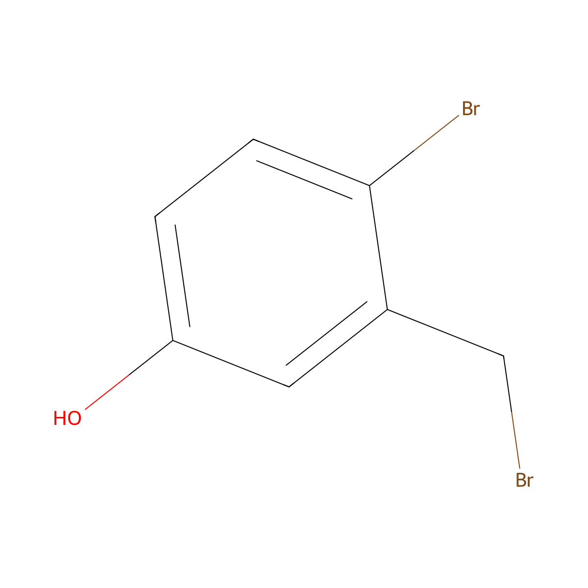 4-Bromo-3-(bromomethyl)phenol molecular structure, CAS 54900-61-7