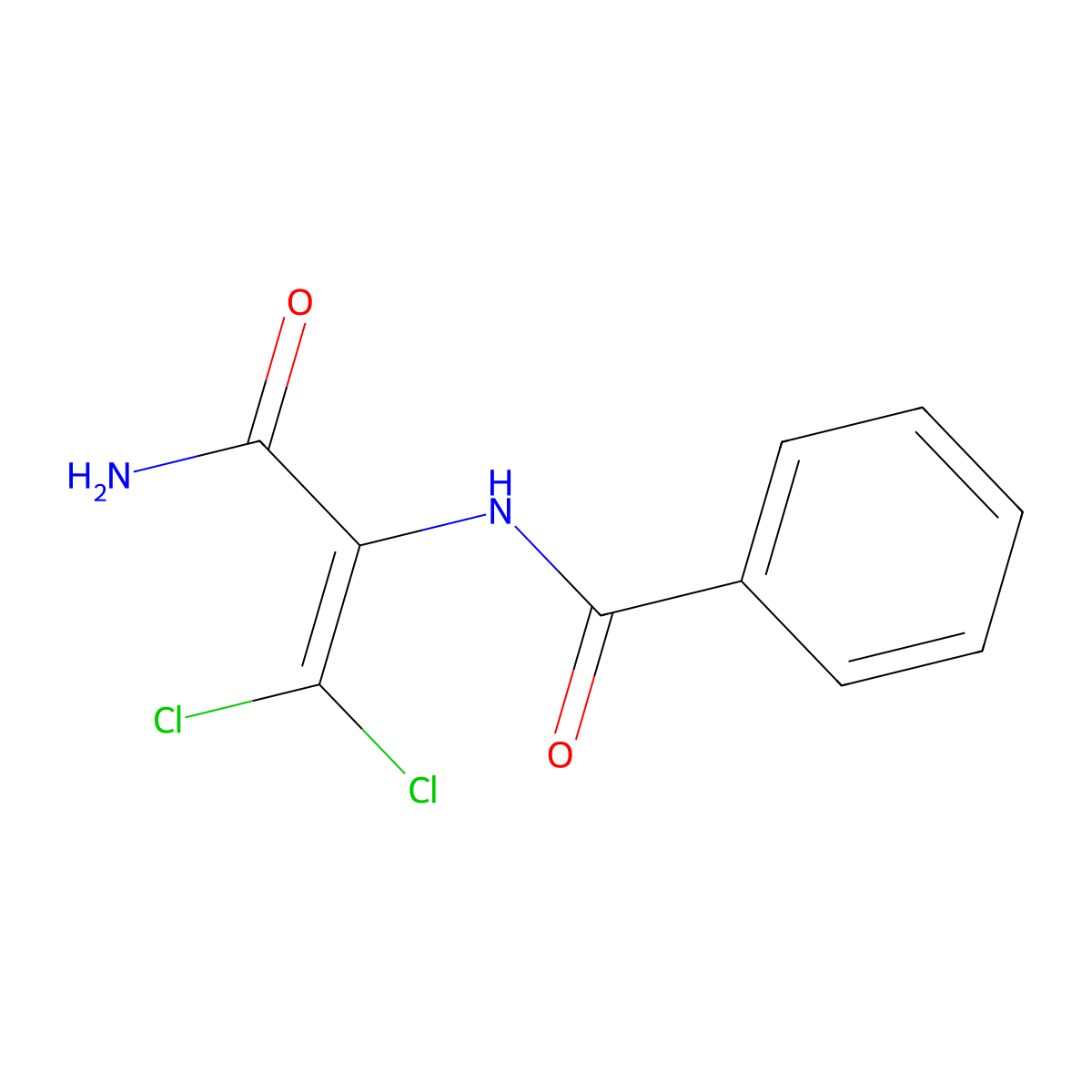 Benzamide, N-[1-(aminocarbonyl)-2,2-dichloroethenyl]- molecular structure, CAS 54902-22-6