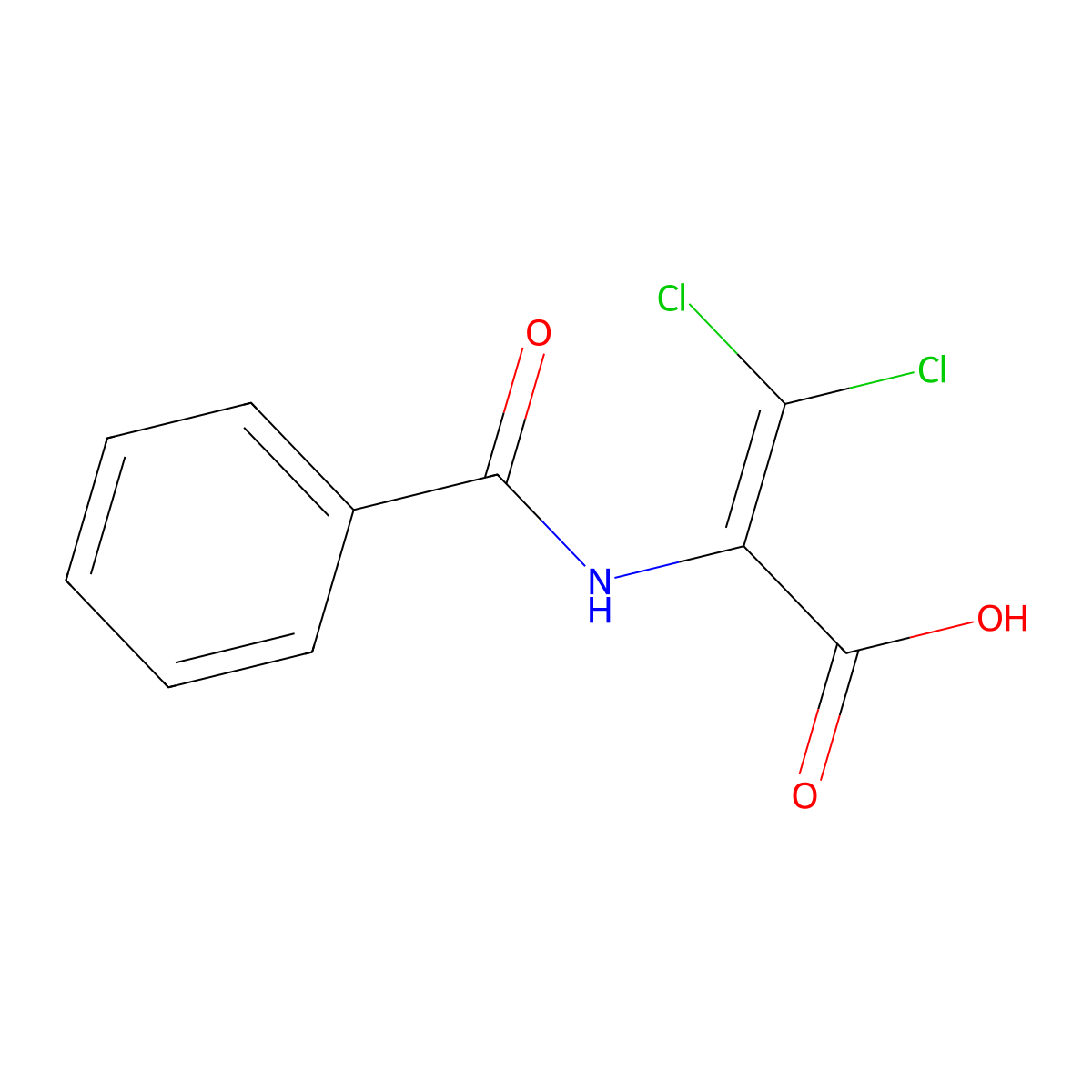 2-(Benzoylamino)-3,3-dichloroacrylic acid molecular structure, CAS 54902-23-7