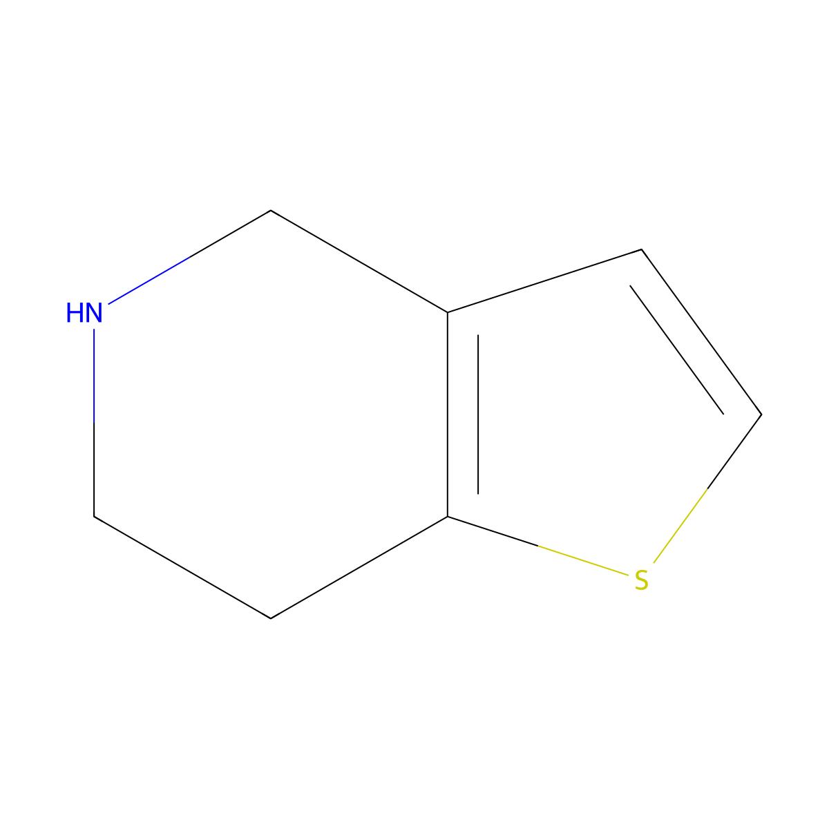 4,5,6,7-Tetrahydrothieno(3,2-c)pyridine molecular structure, CAS 54903-50-3