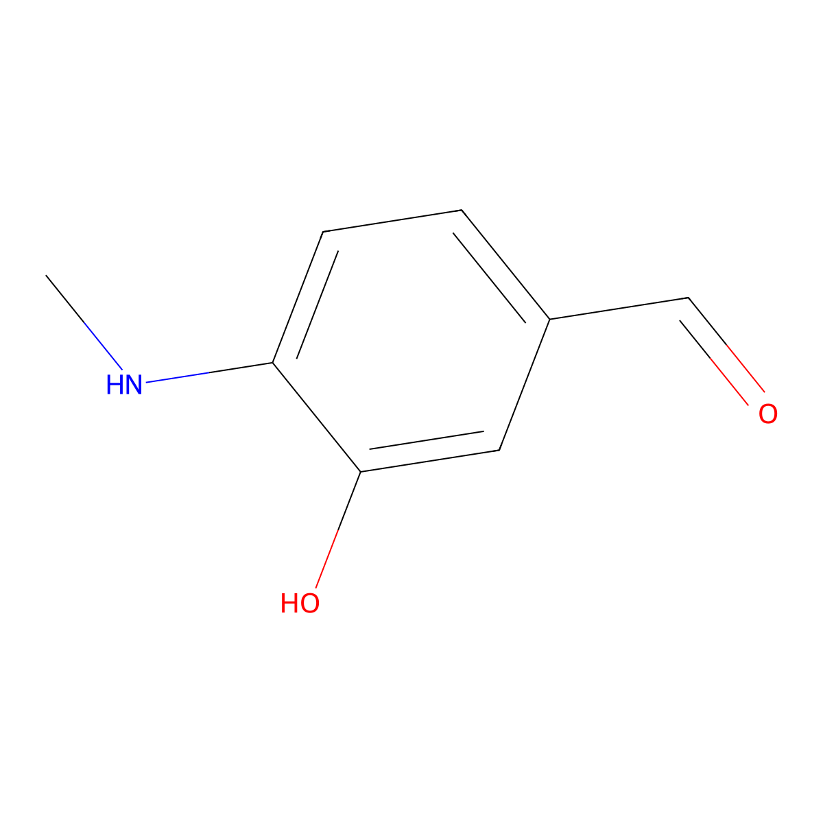 Benzaldehyde, 3-hydroxy-4-(methylamino)- molecular structure, CAS 54903-56-9