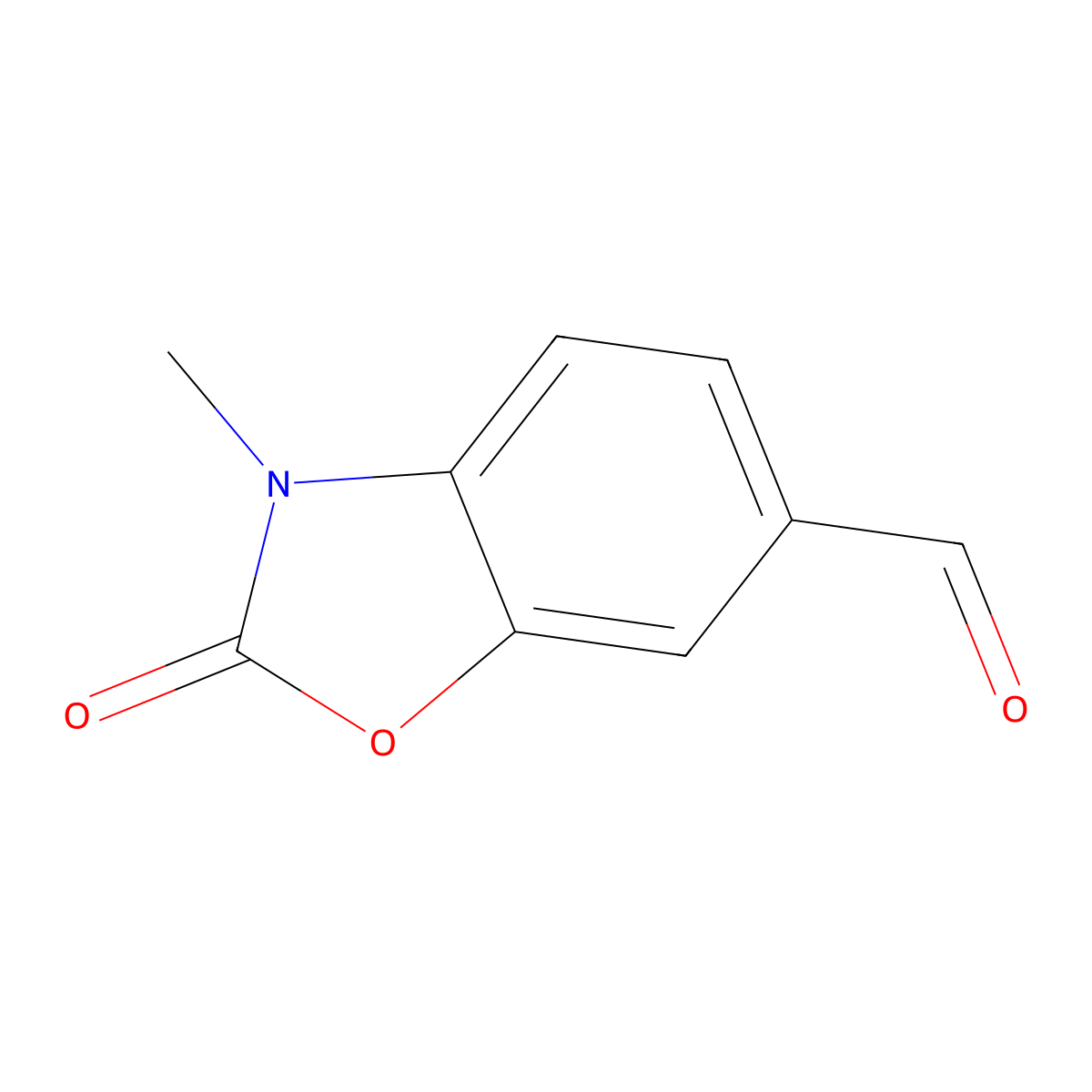 3-Methyl-2-oxo-2,3-dihydro-1,3-benzoxazole-6-carbaldehyde molecular structure, CAS 54903-66-1