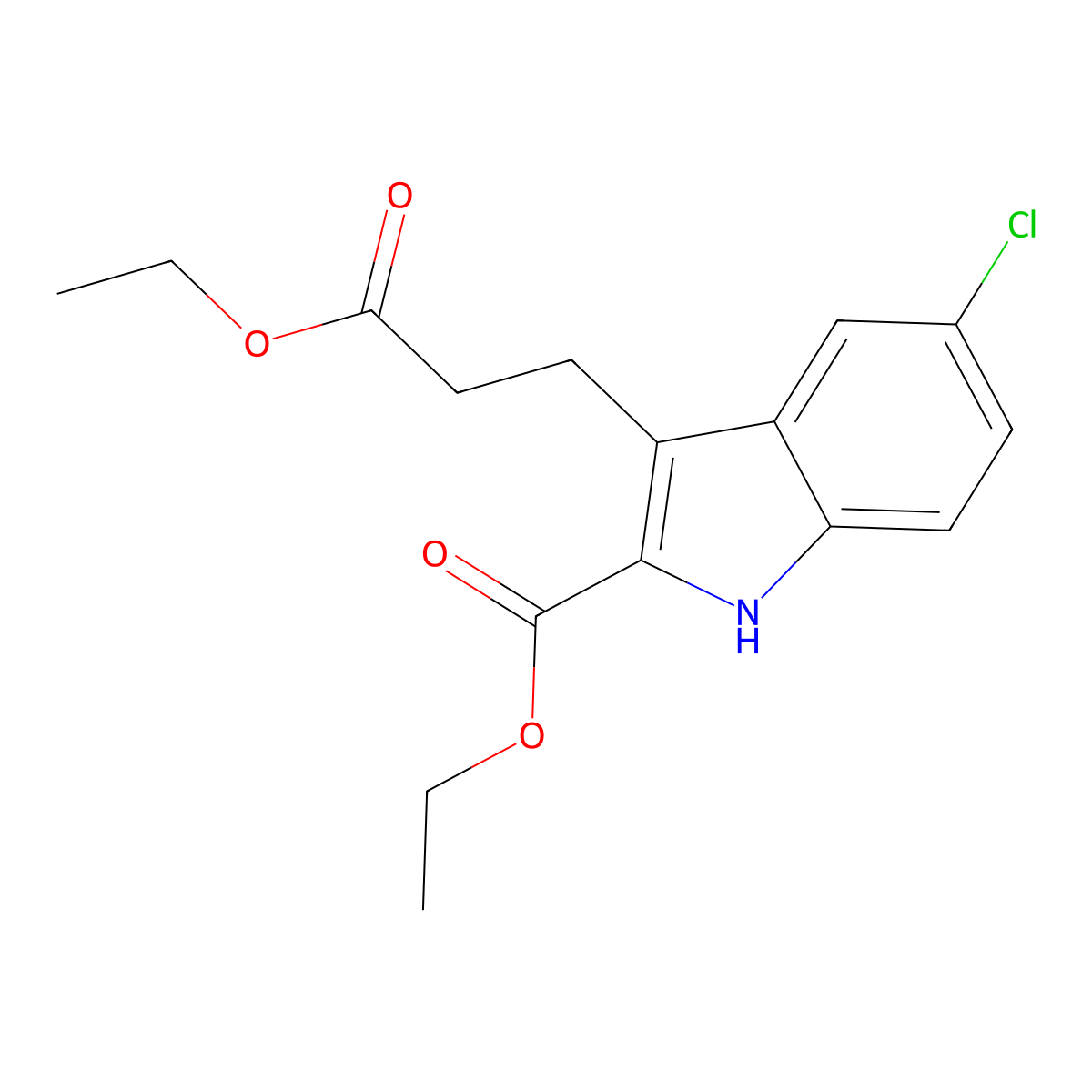 ethyl 5-chloro-3-(3-ethoxy-3-oxopropyl)-1H-indole-2-carboxylate molecular structure, CAS 54904-12-0