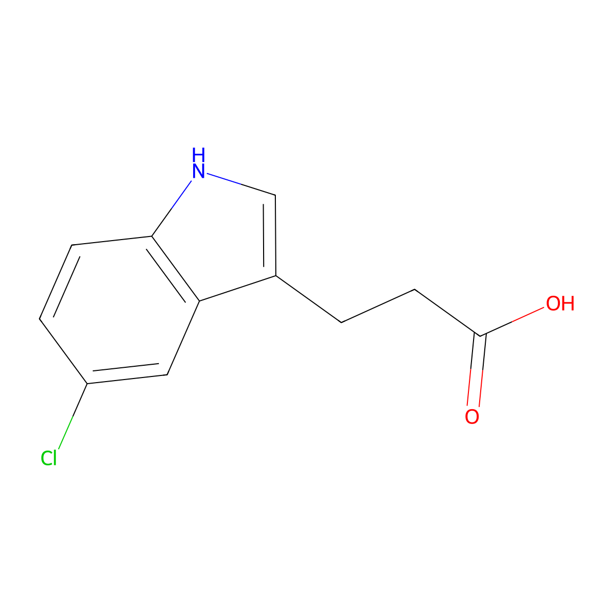 1H-Indole-3-propanoic acid, 5-chloro- molecular structure, CAS 54904-22-2