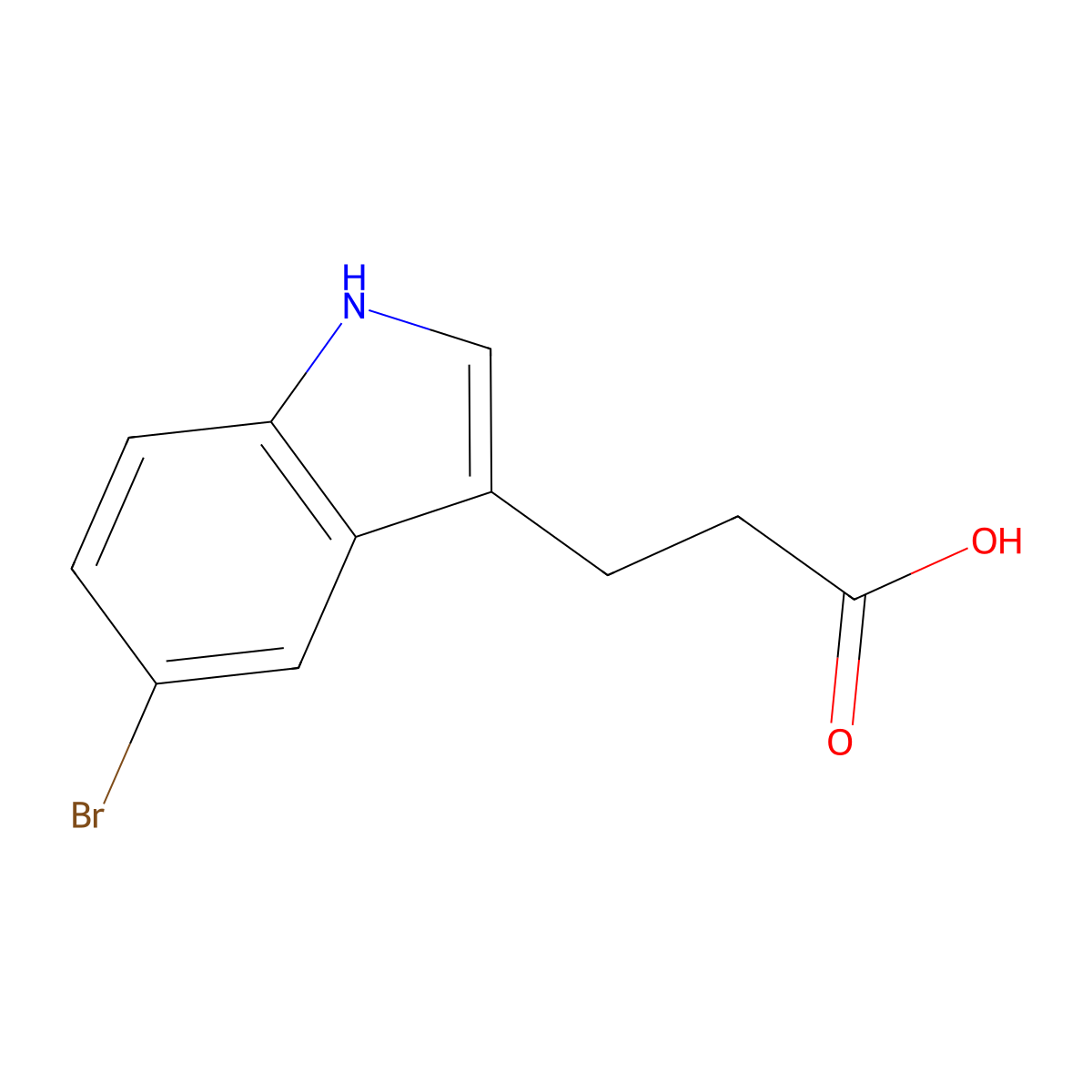 3-(5-Bromo-1H-indol-3-yl)propanoic acid molecular structure, CAS 54904-23-3