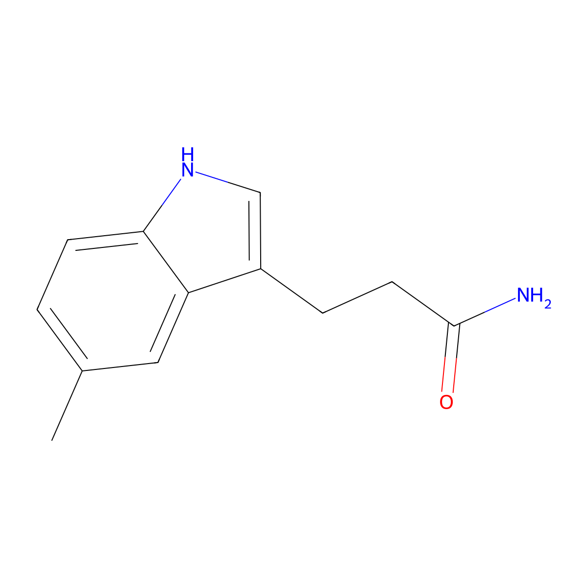 3-(5-Methyl-3-indolyl)propanamide molecular structure, CAS 54904-28-8