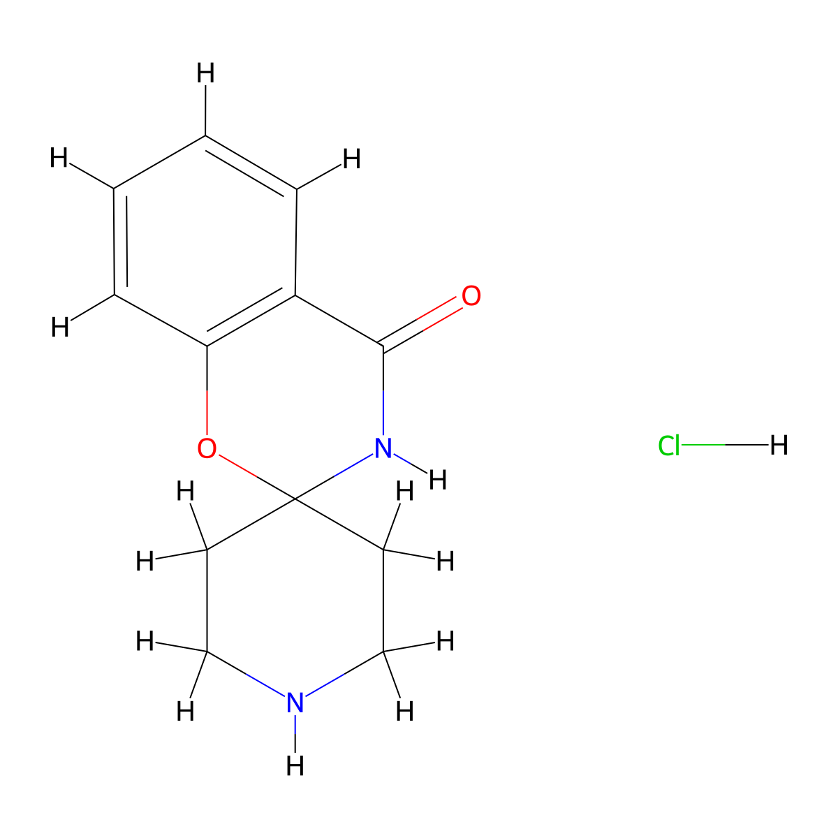 Spiro[1,3-benzoxazine-2,4'-piperidin]-4(3H)-one hydrochloride molecular structure, CAS 54906-23-9
