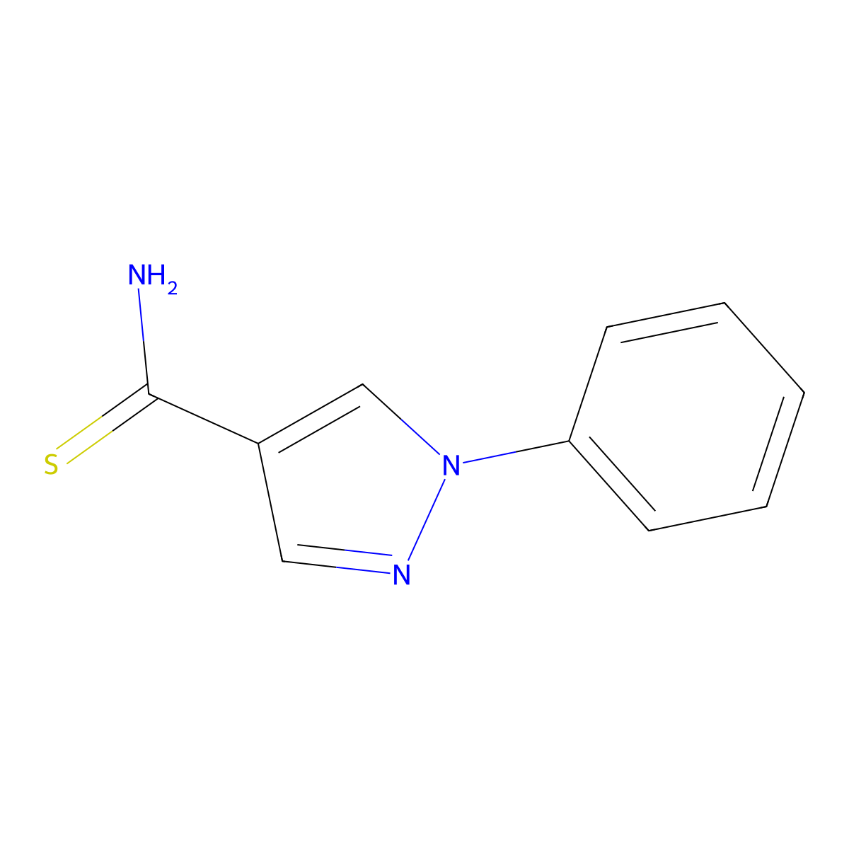 1-phenyl-1H-pyrazole-4-carbothioamide molecular structure, CAS 54906-38-6