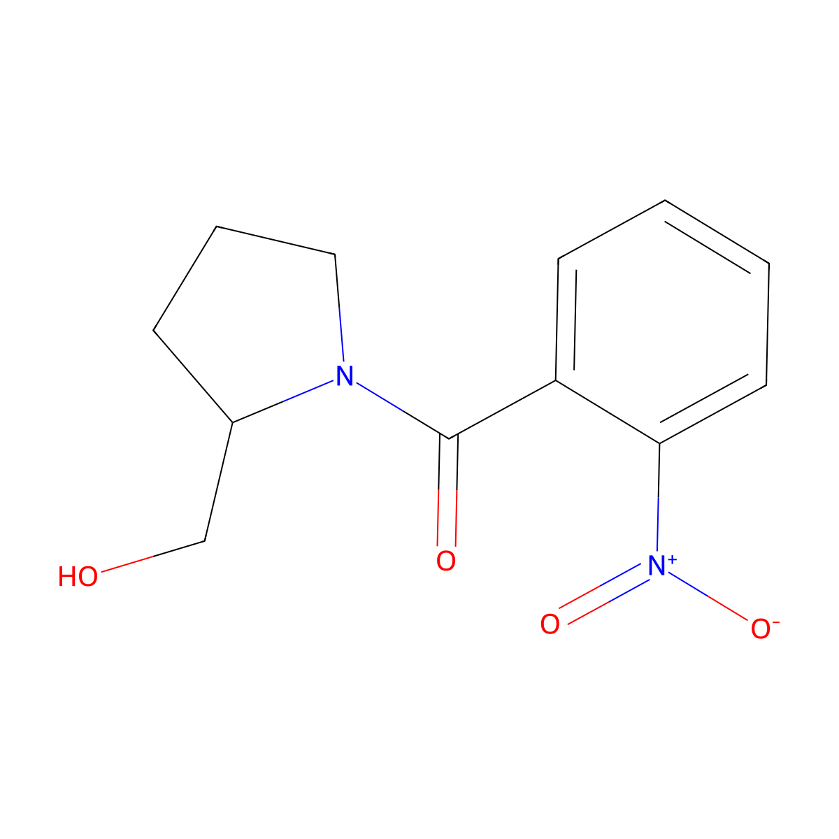 [1-(2-Nitrobenzoyl)pyrrolidin-2-yl]methanol molecular structure, CAS 54908-11-1