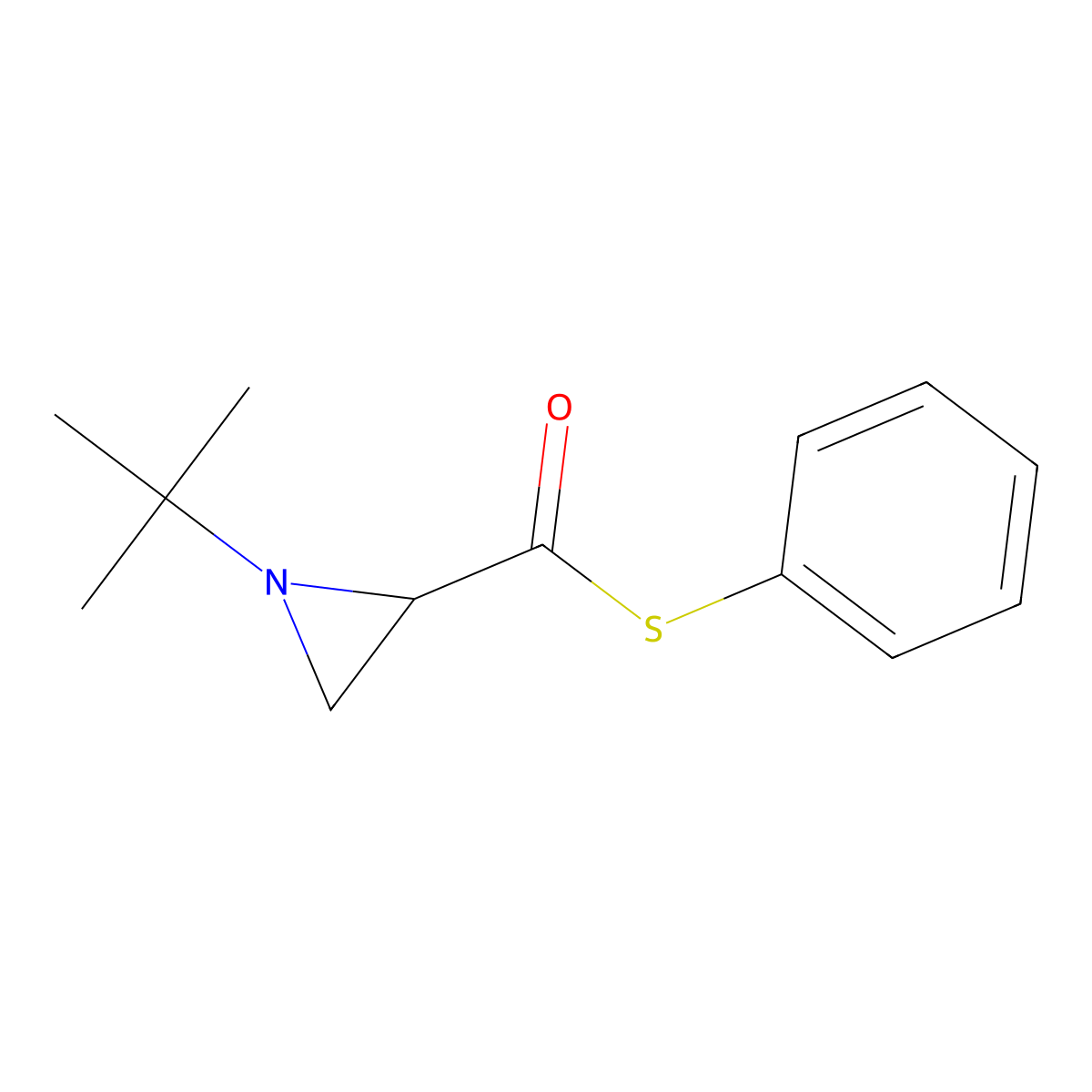 S-phenyl 1-tert-butylaziridine-2-carbothioate molecular structure, CAS 54912-92-4