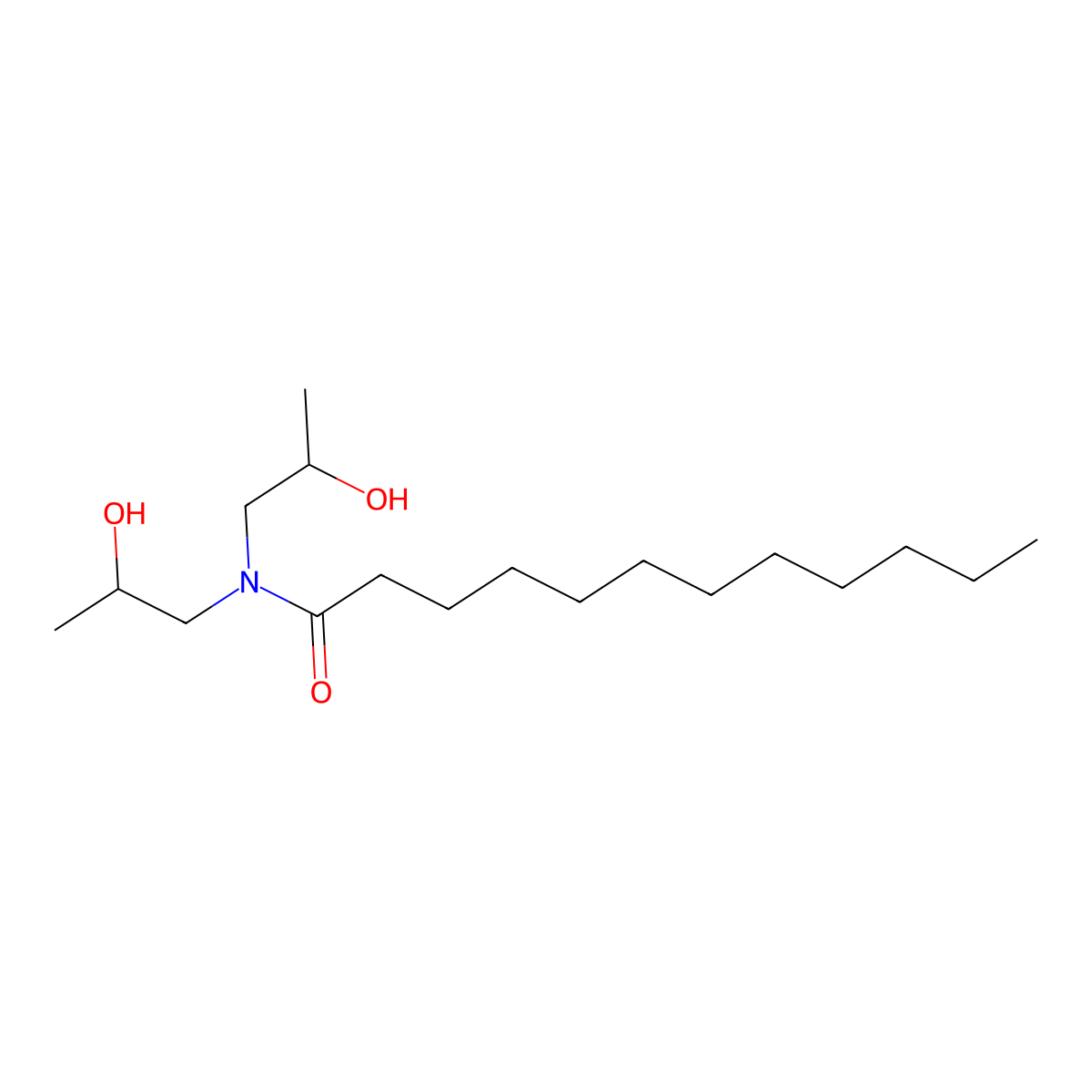 Lauric diisopropanolamide molecular structure, CAS 54914-38-4
